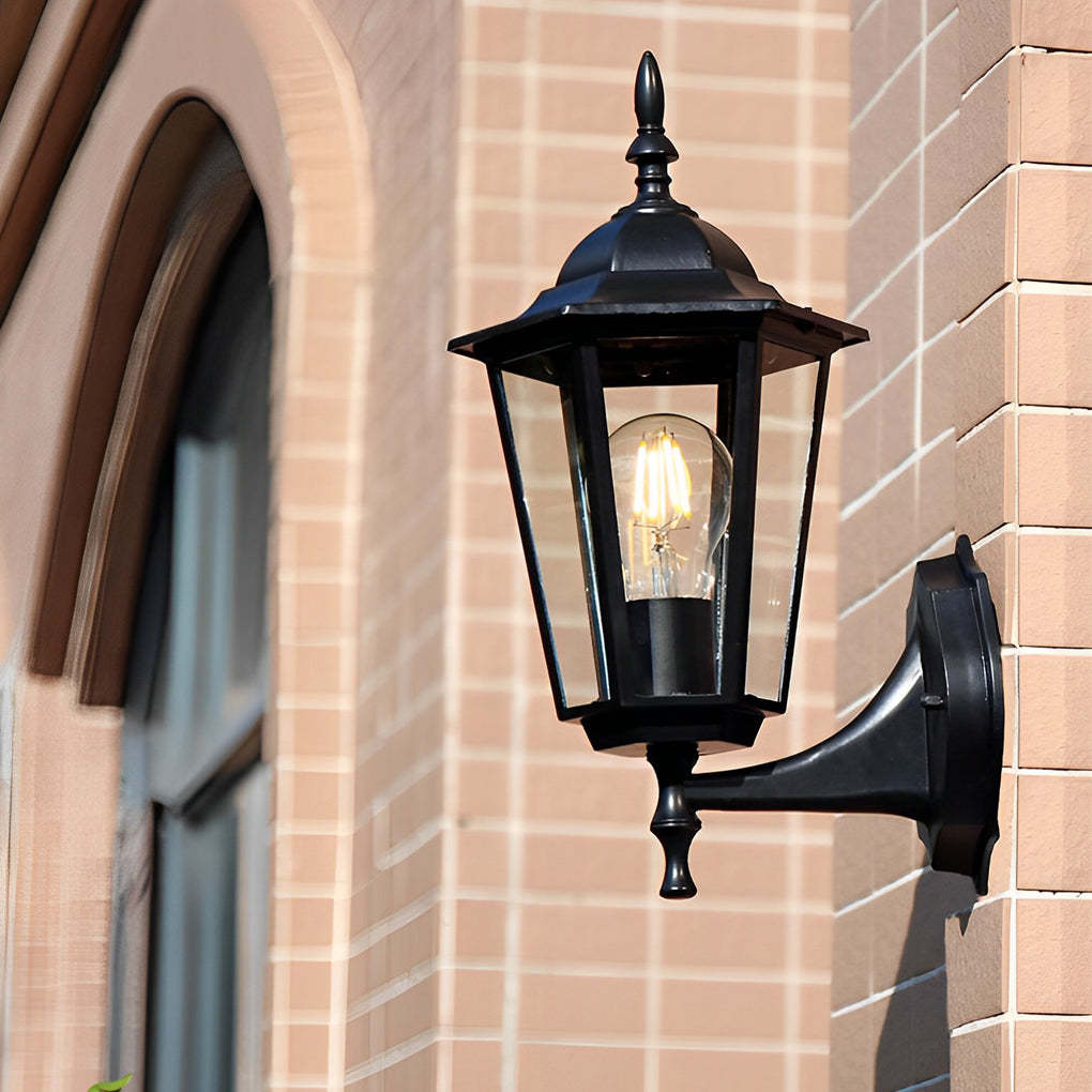 Retro Hexagonal Waterproof European Style Outdoor Wall Lights Wall Lamp-Lighom