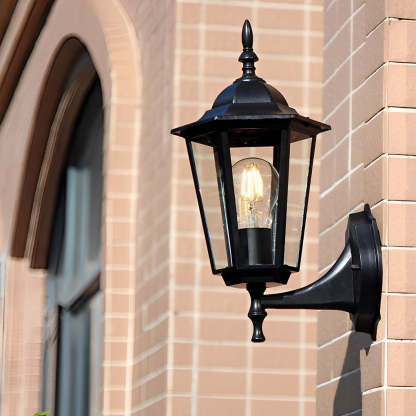 Retro Hexagonal Waterproof European Style Outdoor Wall Lights Wall Lamp-Lighom