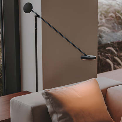 Black Adjustable Arm Invisible LED Floor Lamp-Lighom
