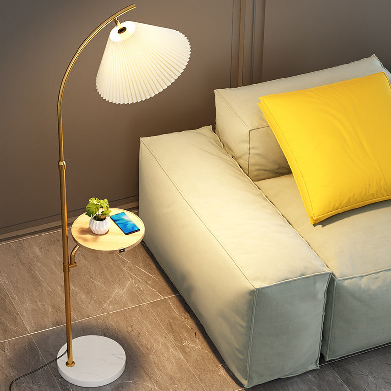Modern Pleated Iron Pole Floor Lamp