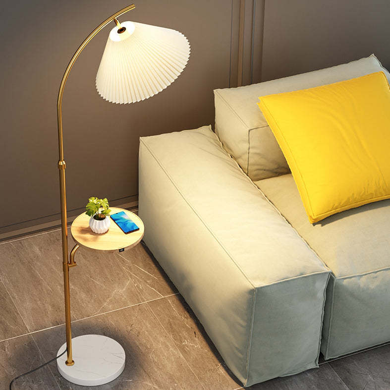 Modern Pleated Iron Pole Floor Lamp