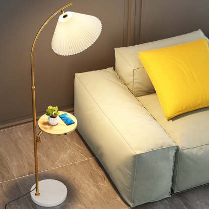 Modern Pleated Iron Pole Floor Lamp