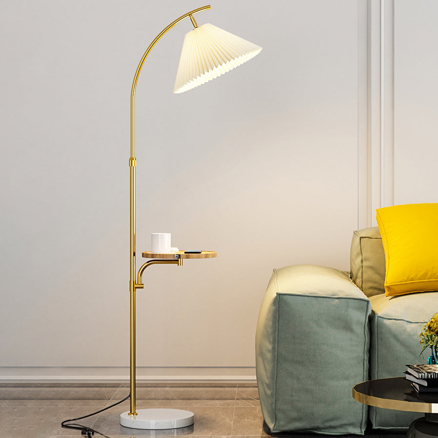 Modern Pleated Iron Pole Floor Lamp