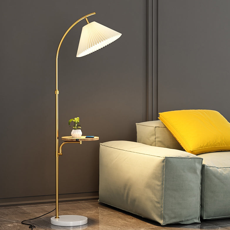 Modern Pleated Iron Pole Floor Lamp