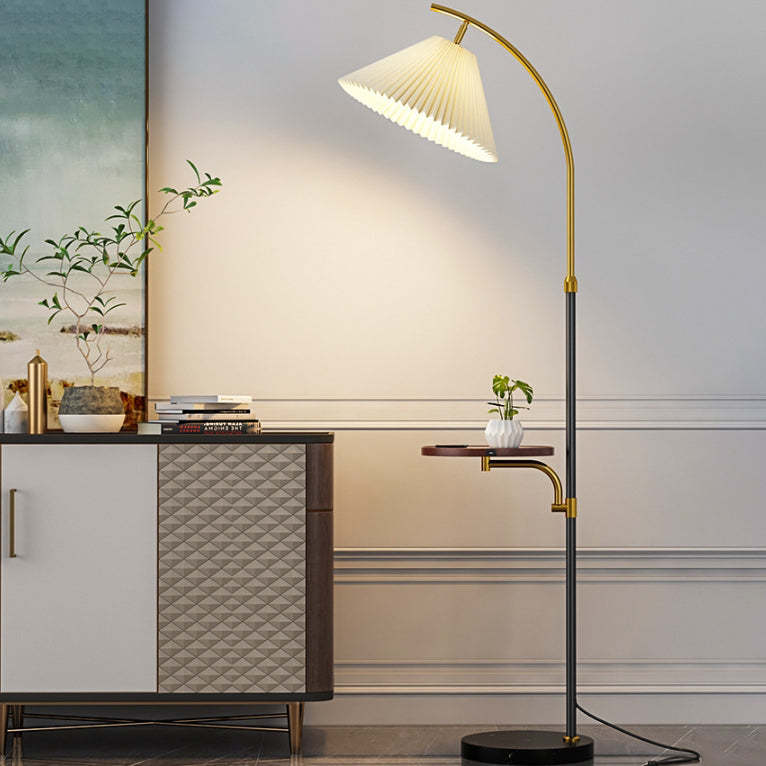 Modern Pleated Iron Pole Floor Lamp