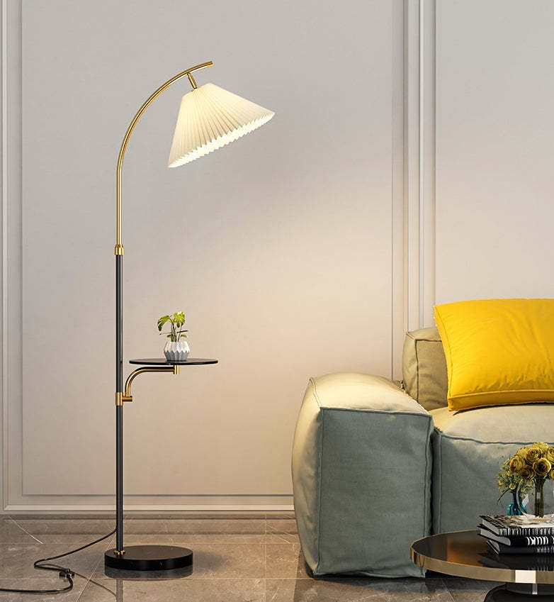 Modern Pleated Iron Pole Floor Lamp