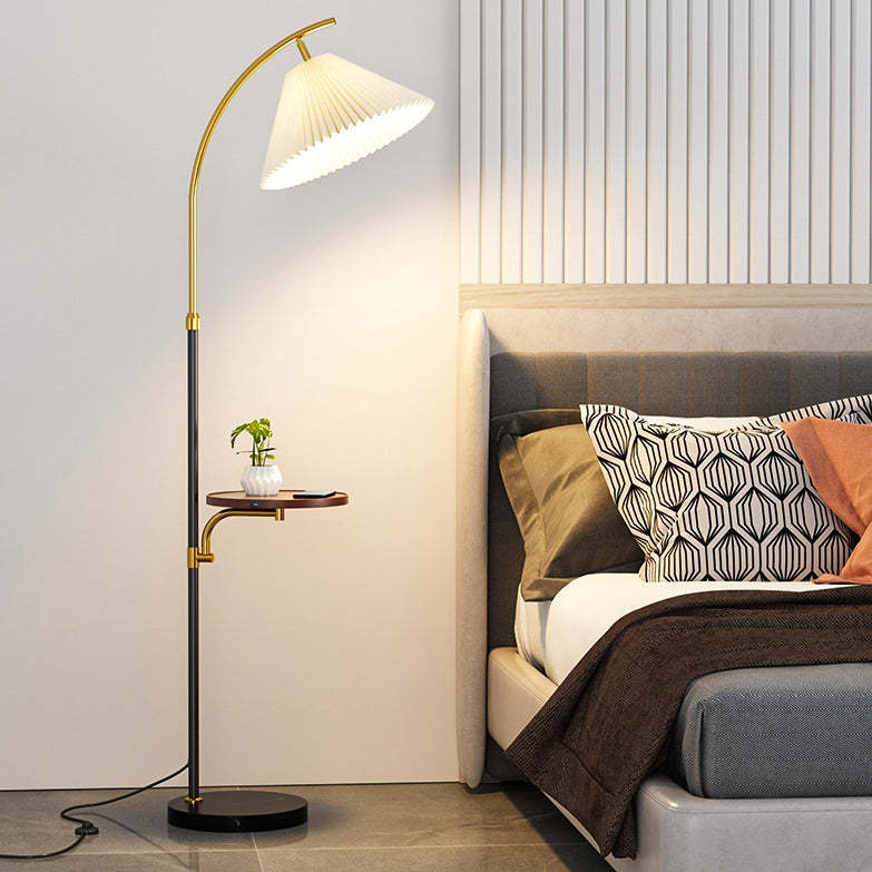 Modern Pleated Iron Pole Floor Lamp