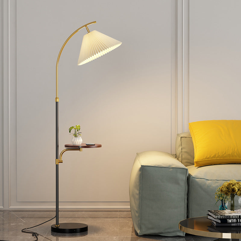 Modern Pleated Iron Pole Floor Lamp