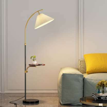 Modern Pleated Iron Pole Floor Lamp