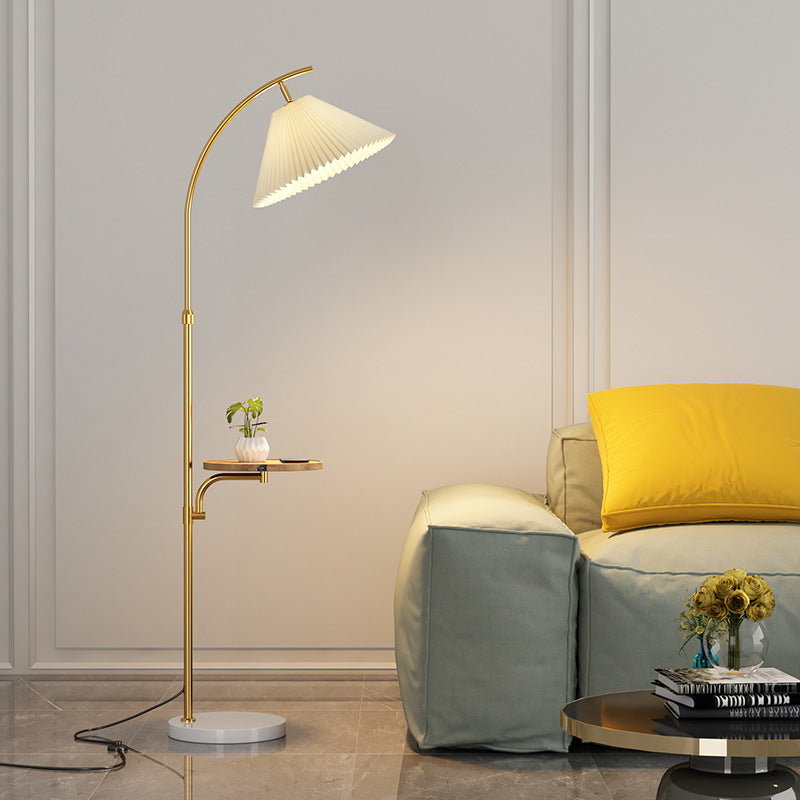 Modern Pleated Iron Pole Floor Lamp