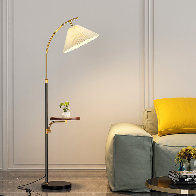 Modern Pleated Iron Pole Floor Lamp
