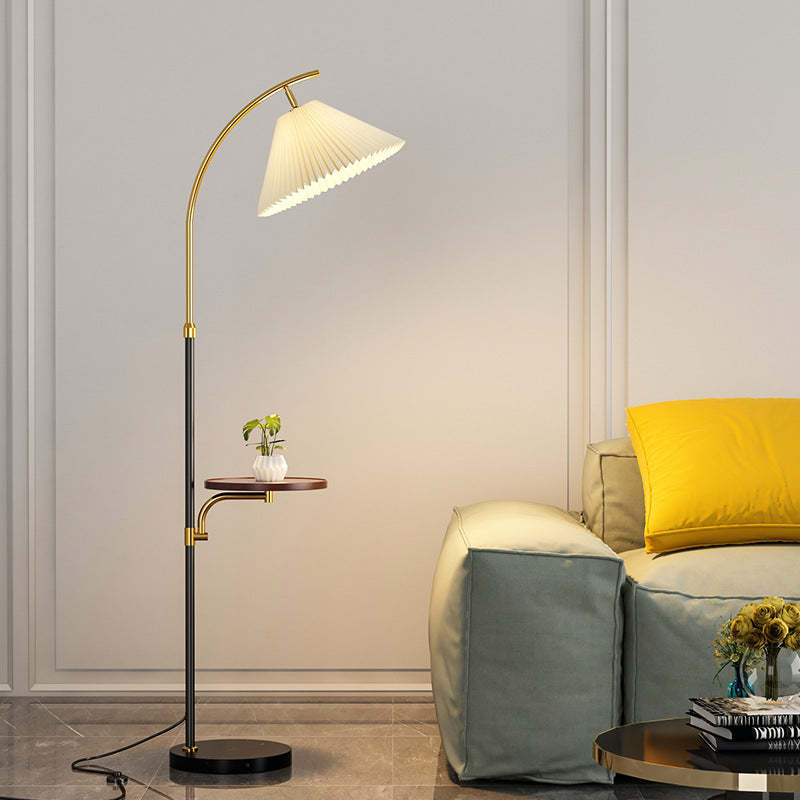 Modern Pleated Iron Pole Floor Lamp