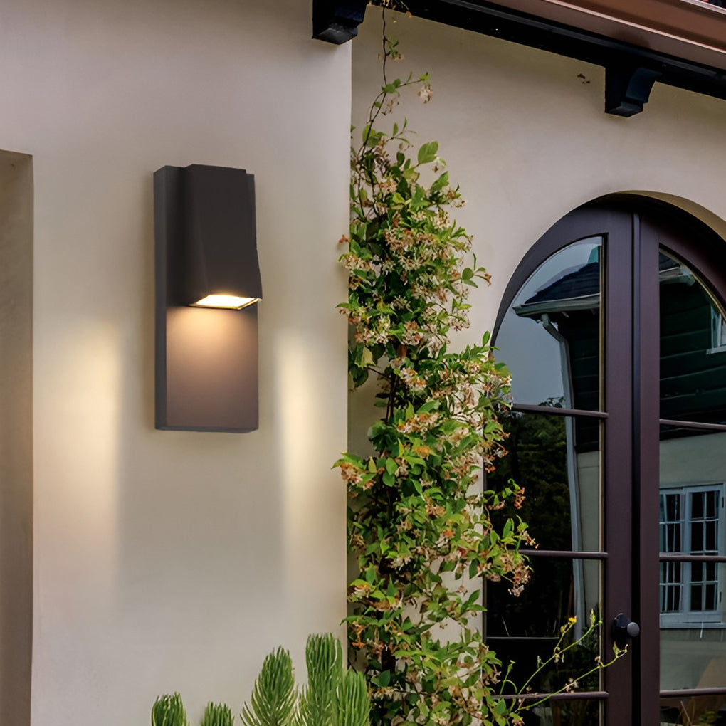 Rectangle LED Black Modern Outdoor Wall Light