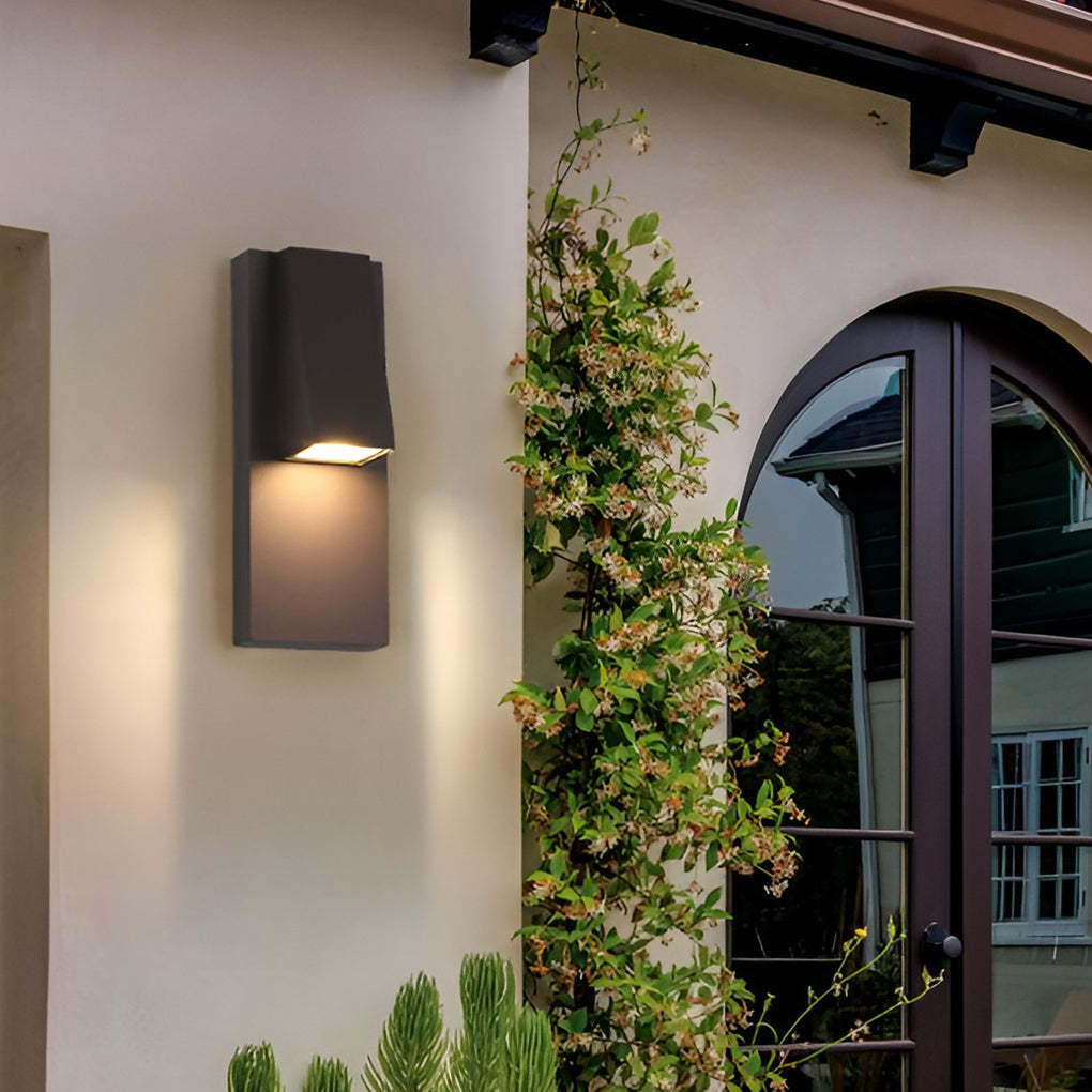 Rectangle Waterproof LED Black Modern Outdoor Wall Lamp Wall Light Fixture-Lighom