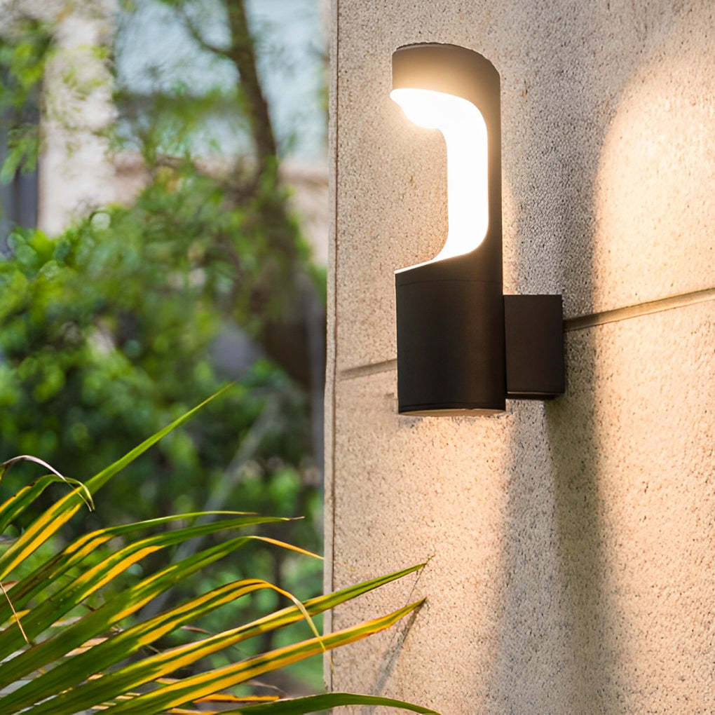 Creative LED Waterproof Black Modern Outdoor Wall Lamp Exterior Lights-Lighom