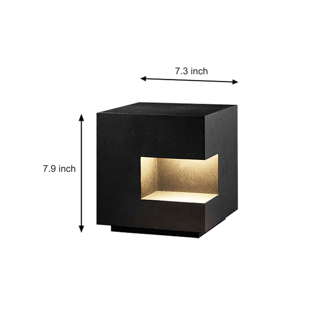 Square IP65 Waterproof LED Black Modern Outdoor Light Landscape Lighting-Lighom