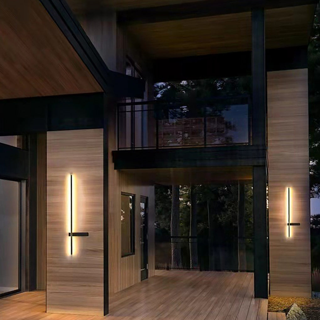 Interlaced Line Strips Waterproof Led Black Modern Outdoor Wall Lights-Lighom