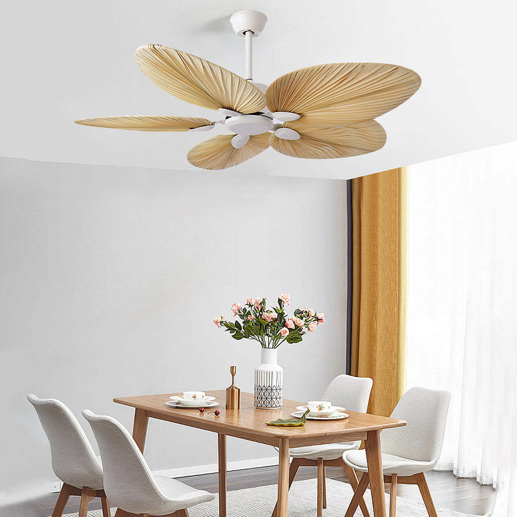 Palm Leaf Silent 52" Flush Mount Modern Ceiling Fan