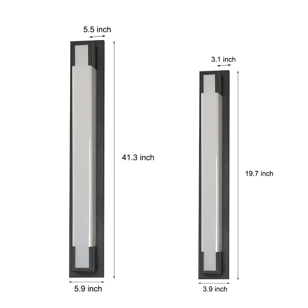 Retro Rectangular Waterproof LED Black Decorative Outdoor Wall Lights-Lighom