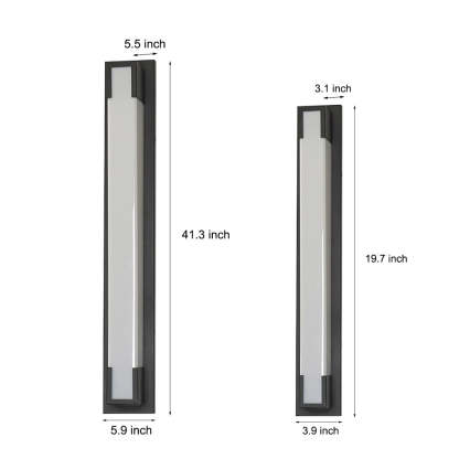 Retro Rectangular Waterproof LED Black Decorative Outdoor Wall Lights-Lighom