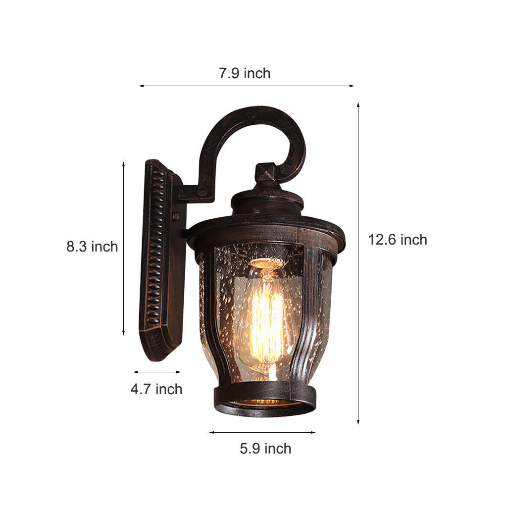 Retro Bubble Glass Vintage Outdoor Wall Light