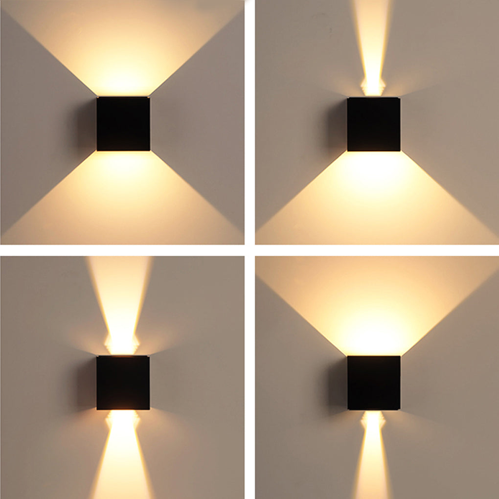 Square Waterproof Up Down Lighting Adjustable Modern Exterior Lights-Lighom