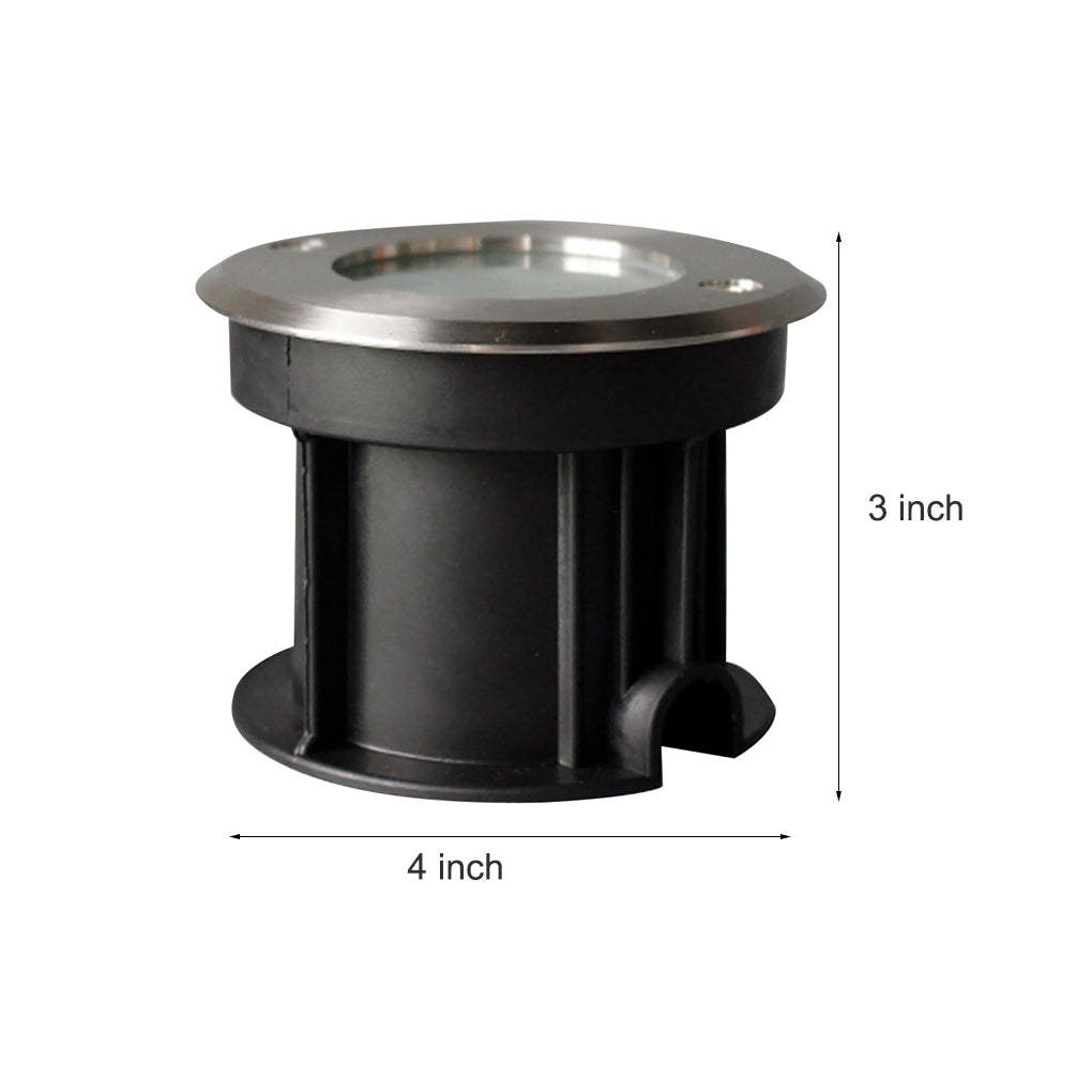 Poolside Deck Waterproof LED Chrome Recessed Well Step Lights Garden Lawn Inset Lighting-Lighom