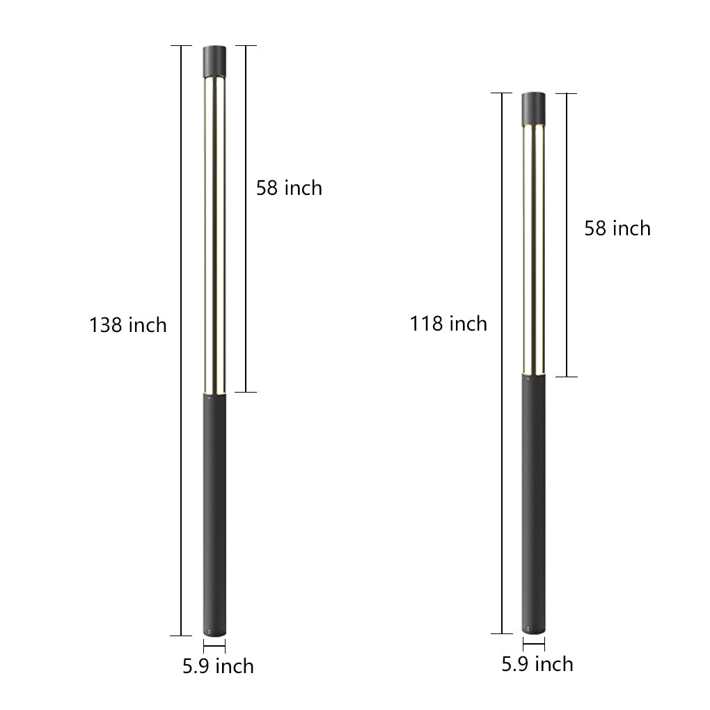 Cylinder Shaped LED Black Modern Outdoor Post Lights Pole Lamp Path Lights-Lighom
