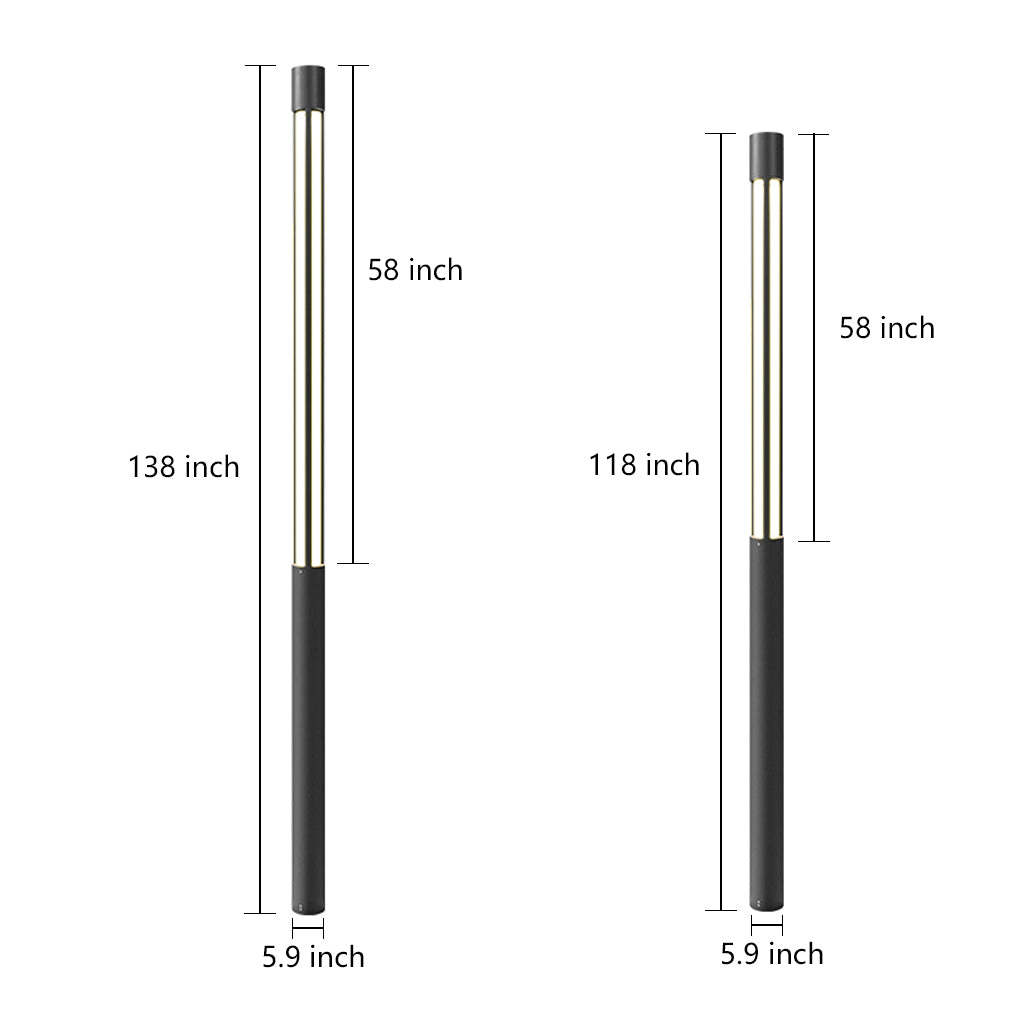 Cylinder Shaped LED Black Modern Outdoor Post Lights Pole Lamp Path Lights-Lighom