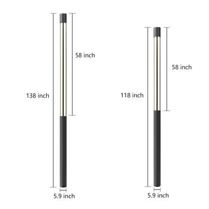 Cylinder Shaped LED Black Modern Outdoor Post Lights Pole Lamp Path Lights-Lighom