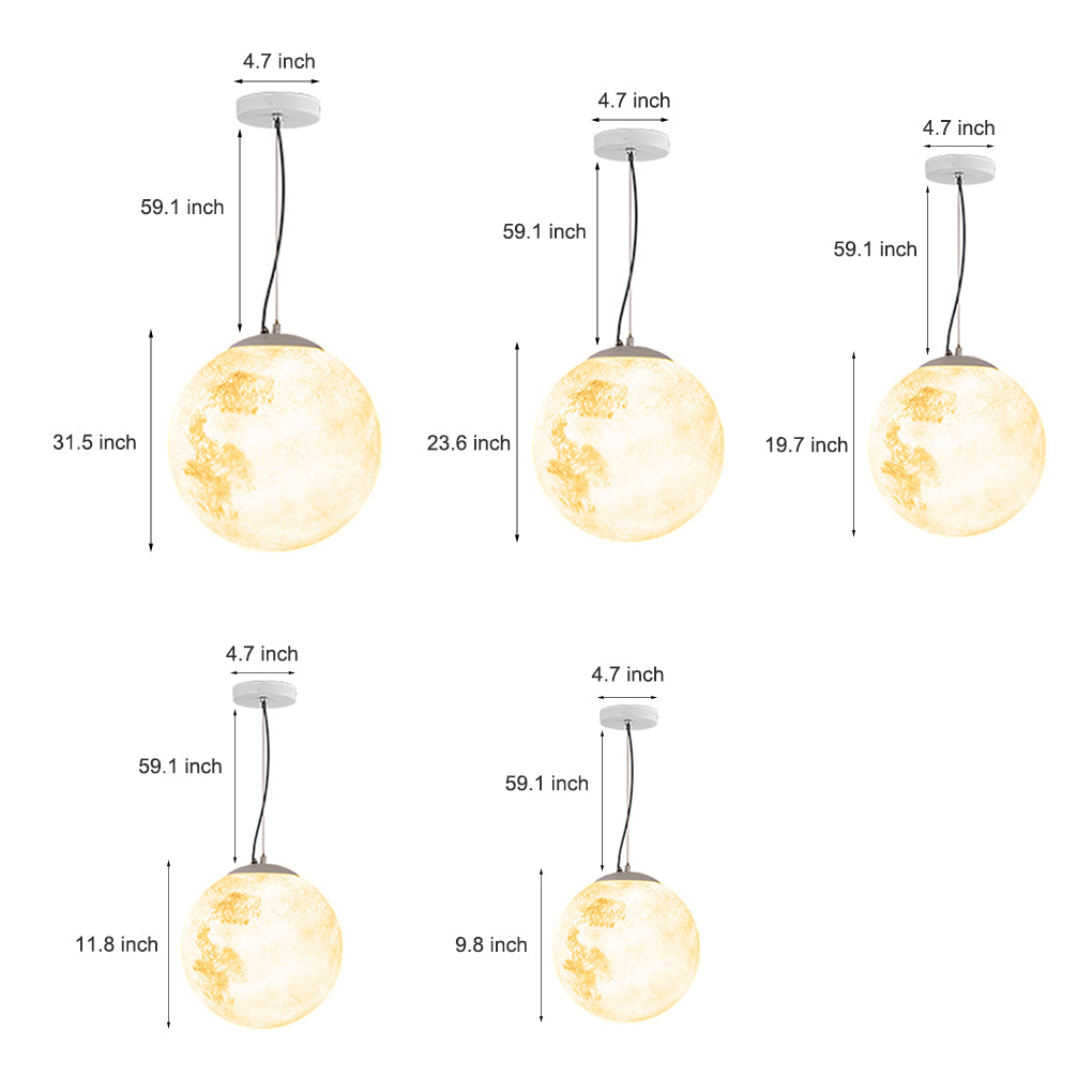 Outdoor Resin Moon Texture Chandelier Waterproof Landscape Decorative Lighting-Lighom