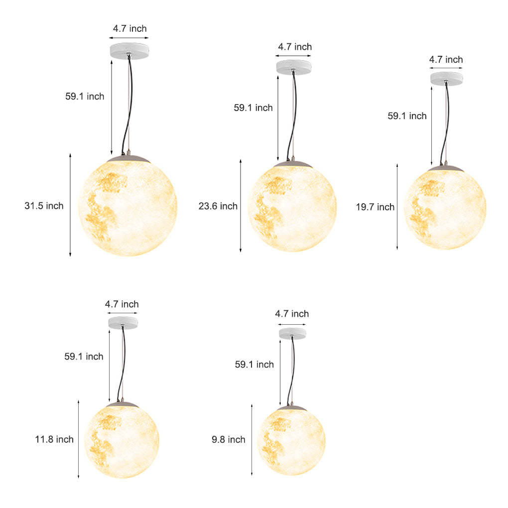 Outdoor Resin Moon Texture Chandelier Waterproof Landscape Decorative Lighting-Lighom