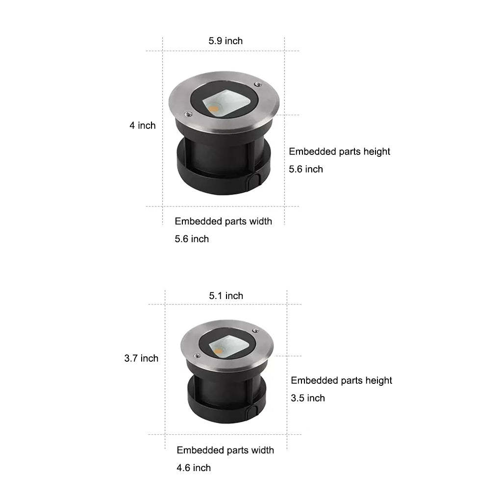 Ultra-thin Waterproof Recessed Step Lights LED Ground Lighting for Stairs, Decks (IP65, 110-240V, Warm White)-Lighom
