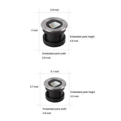 Ultra-thin Waterproof Recessed Step Lights LED Ground Lighting for Stairs, Decks (IP65, 110-240V, Warm White)-Lighom