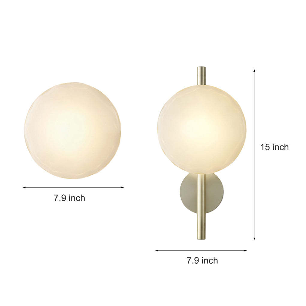 Round Glass Shell Design Wall Sconce Modern Bedside & Study Wall Lamp-Lighom