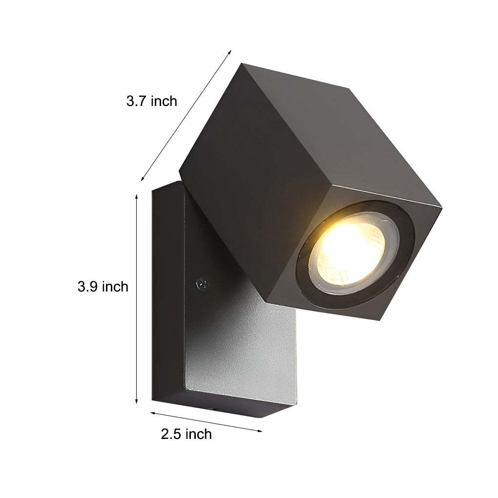 Square Adjustable Waterproof Motion Sensor LED Sconces Indoor Outdoor Wall Lamp Spot Lights-Lighom