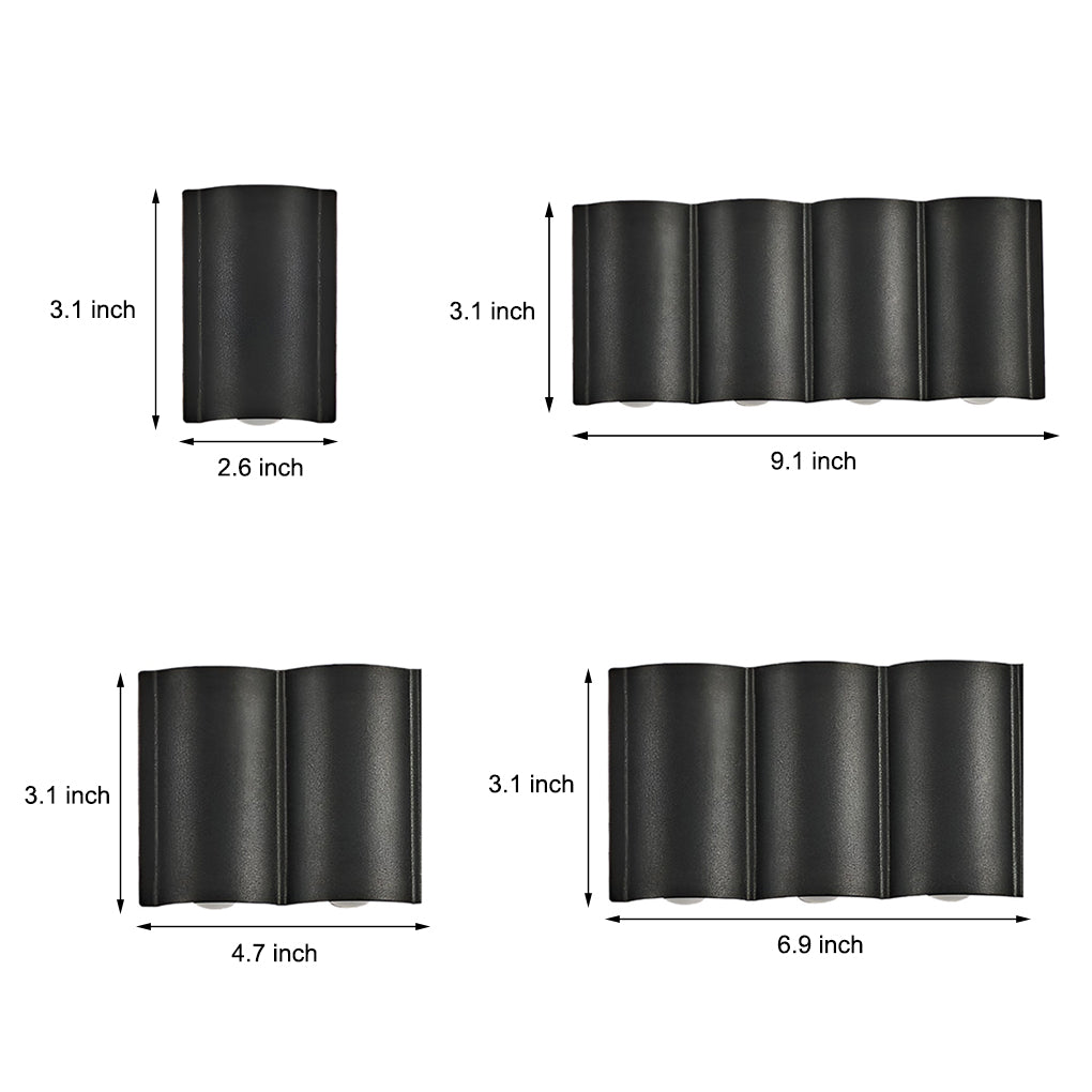Creative Wave Arc Design Up and Down Lights LED Outdoor Wall Lights Wall Sconces Waterproof-Lighom