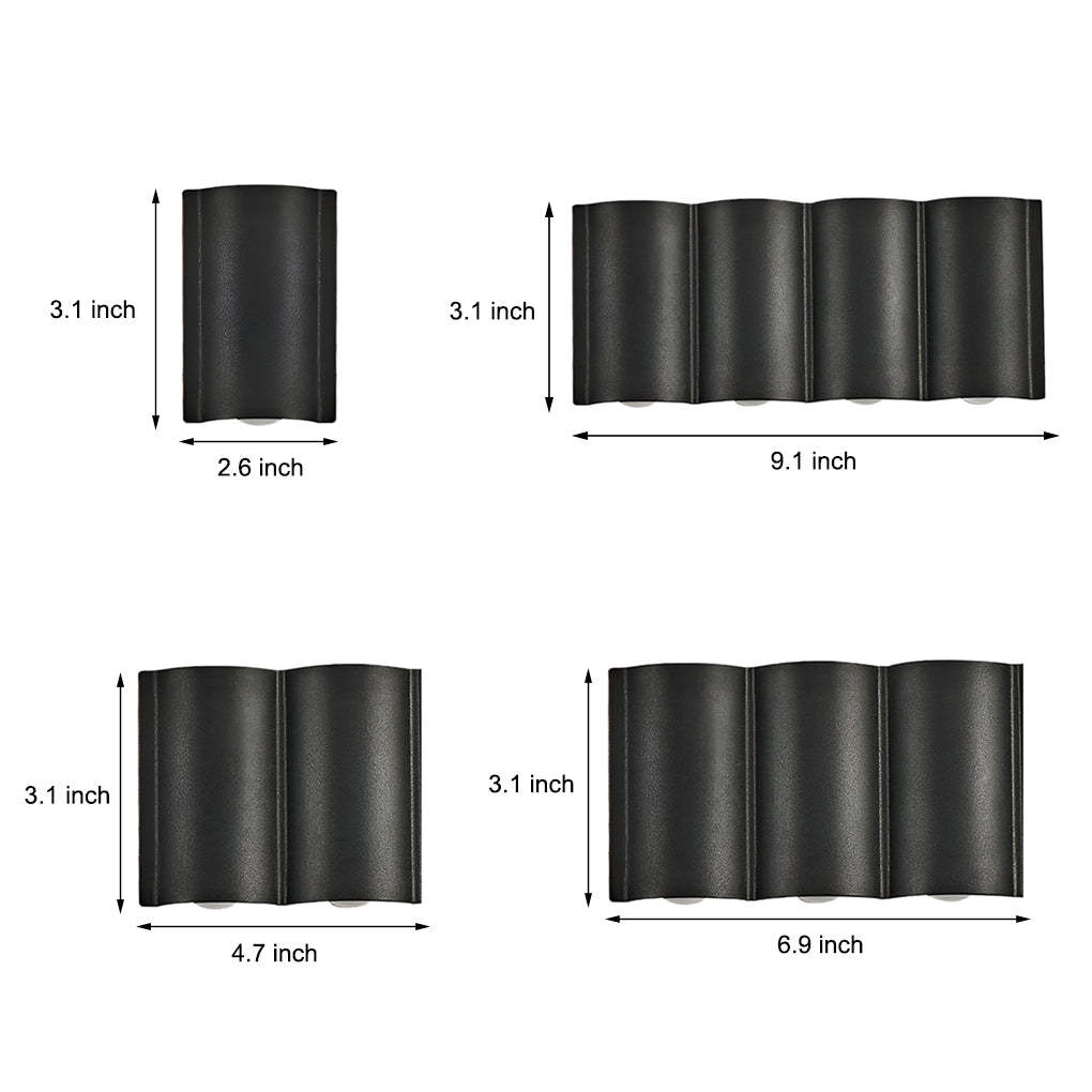 Creative Wave Arc Design Up and Down Lights LED Outdoor Wall Lights Wall Sconces Waterproof-Lighom