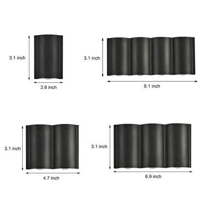 Creative Wave Arc Design Up and Down Lights LED Outdoor Wall Lights Wall Sconces Waterproof-Lighom