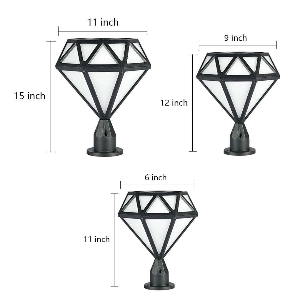 Unique Diamond-shaped LED Post Lights Outdoor Lights Waterproof Fence Post Lights-Lighom