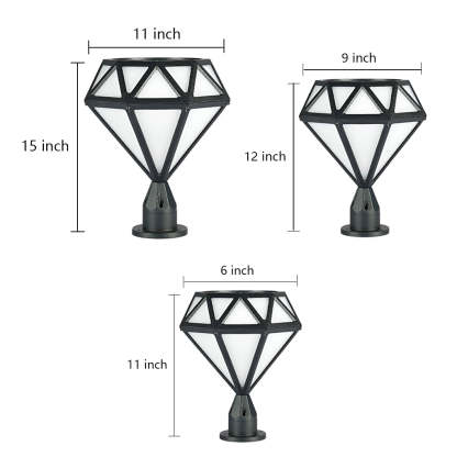 Unique Diamond-shaped LED Post Lights Outdoor Lights Waterproof Fence Post Lights-Lighom