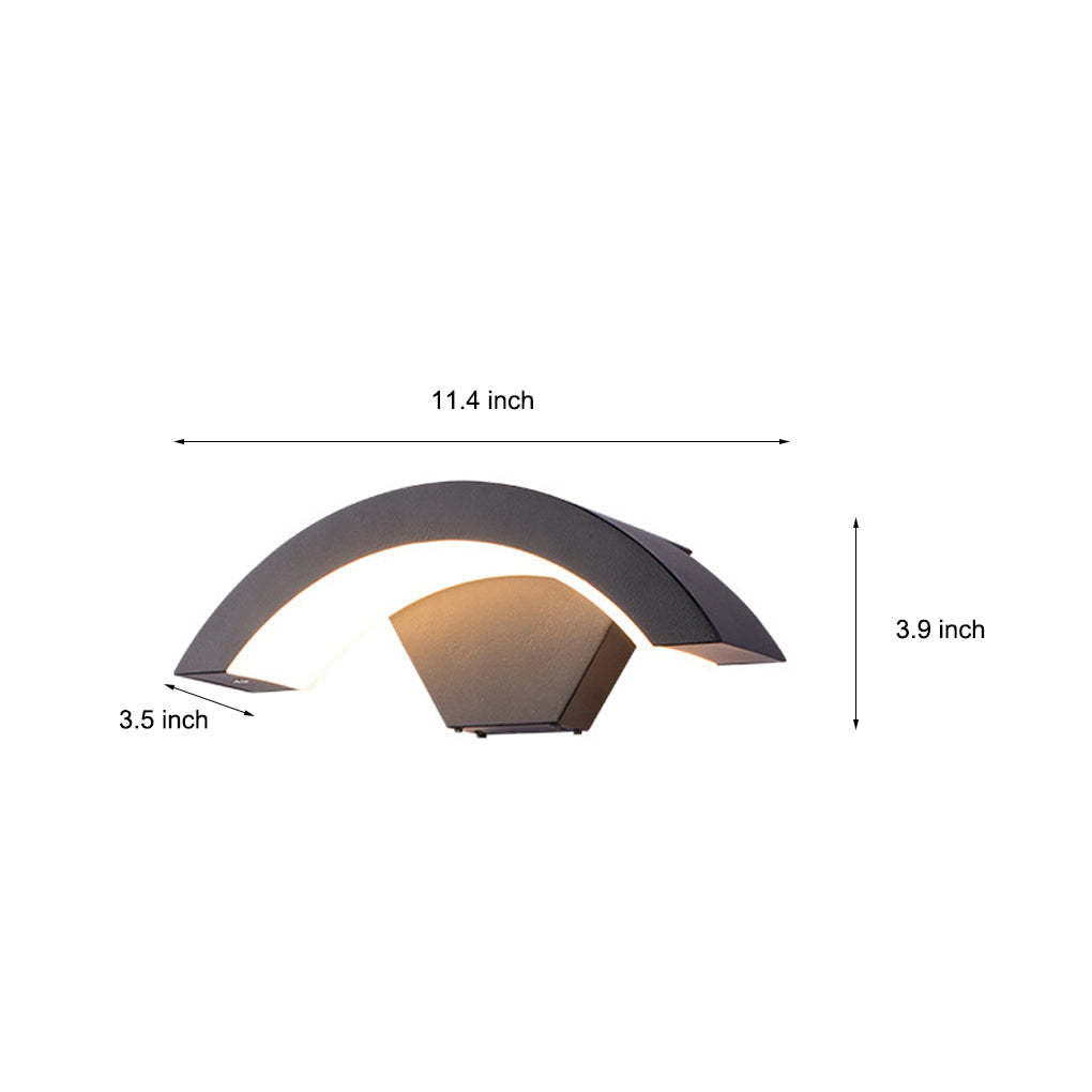 Curved Glow LED Outdoor Porch Wall Sconce