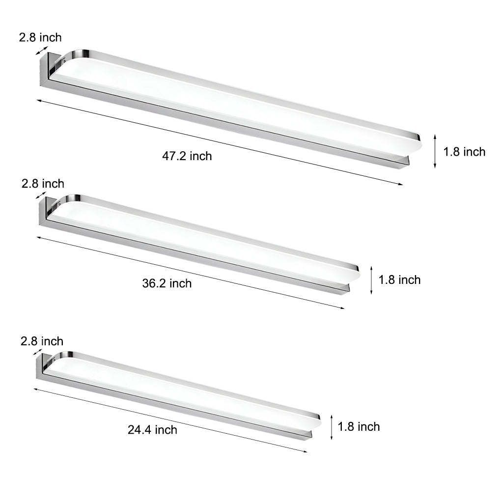 LED Bathroom Vanity Light with Wall-Mounted Panel and Polished Iron Trim-Lighom