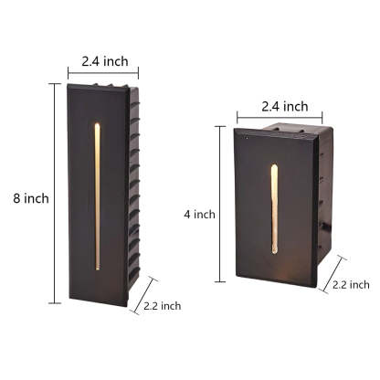 Industrial Rectangle 3W LED IP65 Waterproof Embedded Stair Wall Lights-Lighom