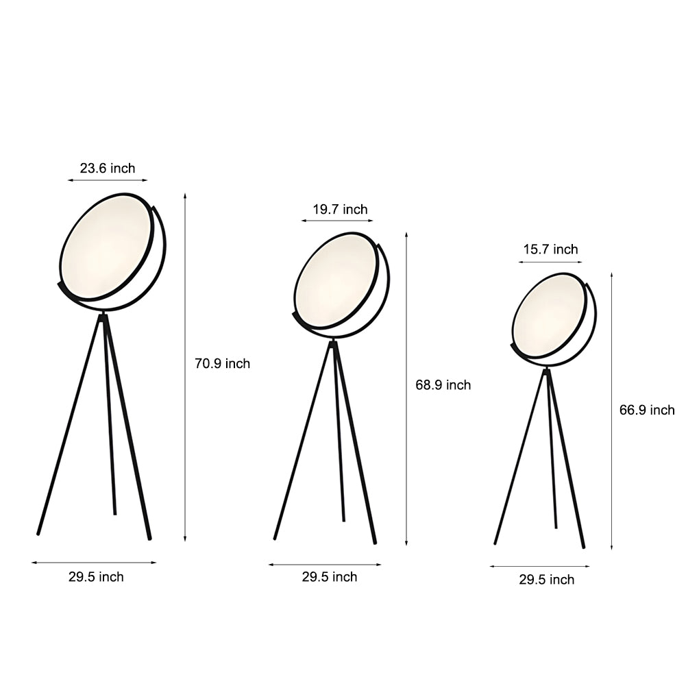 Black Metal Rotating LED Tripod Floor Lamp