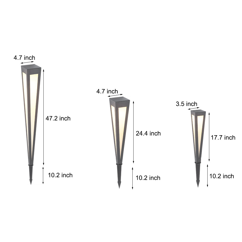 Square Conical RGB LED Solar Pathway Light