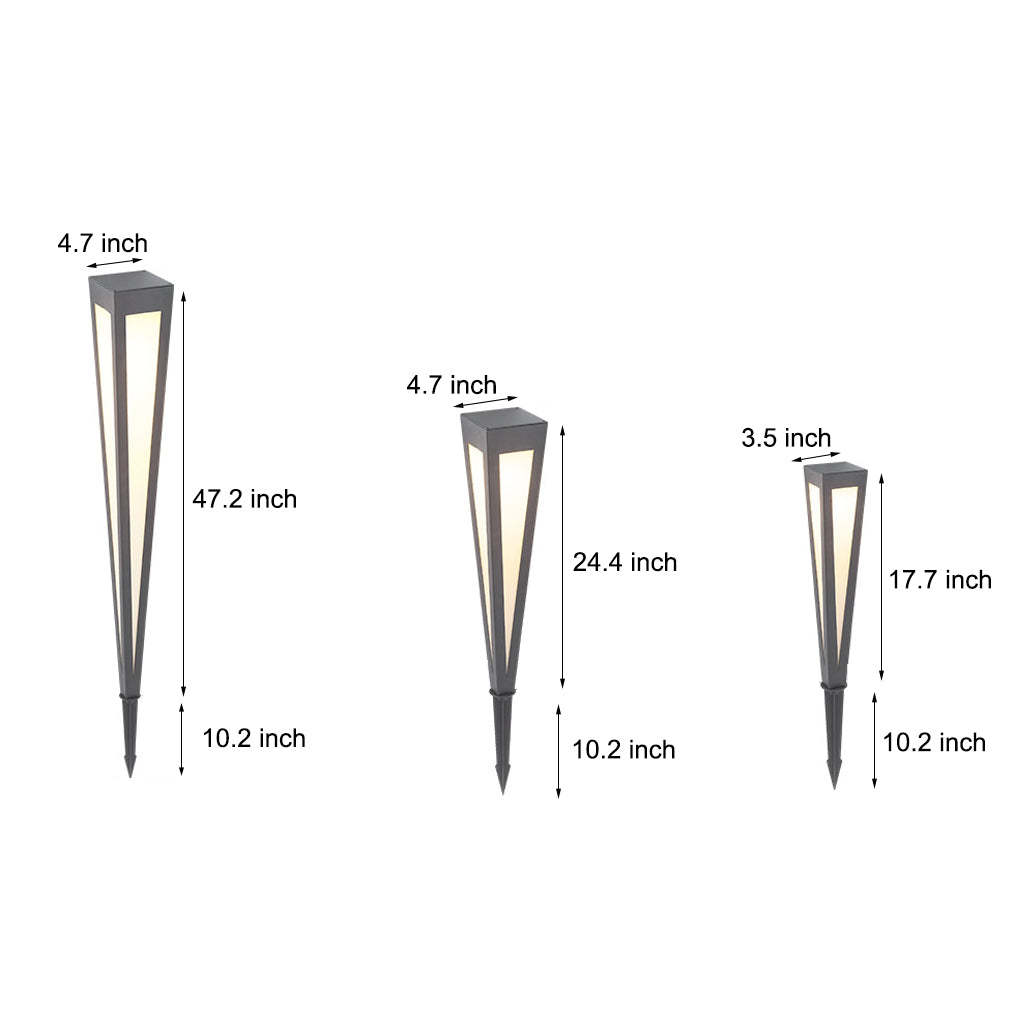 Square Conical RGB LED Solar Pathway Light