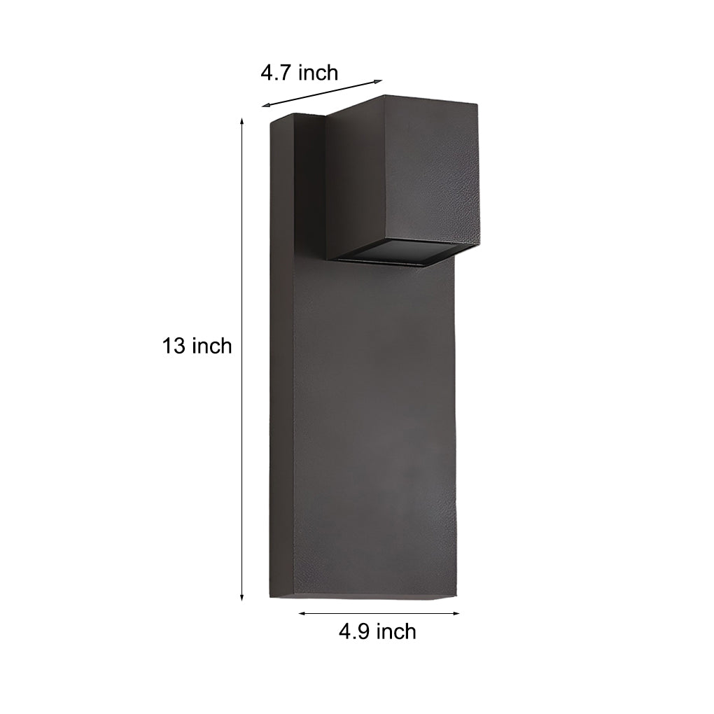 Square Waterproof LED Up and Down Lights Modern Outdoor Wall Lamp Wall Sconce Lighting-Lighom