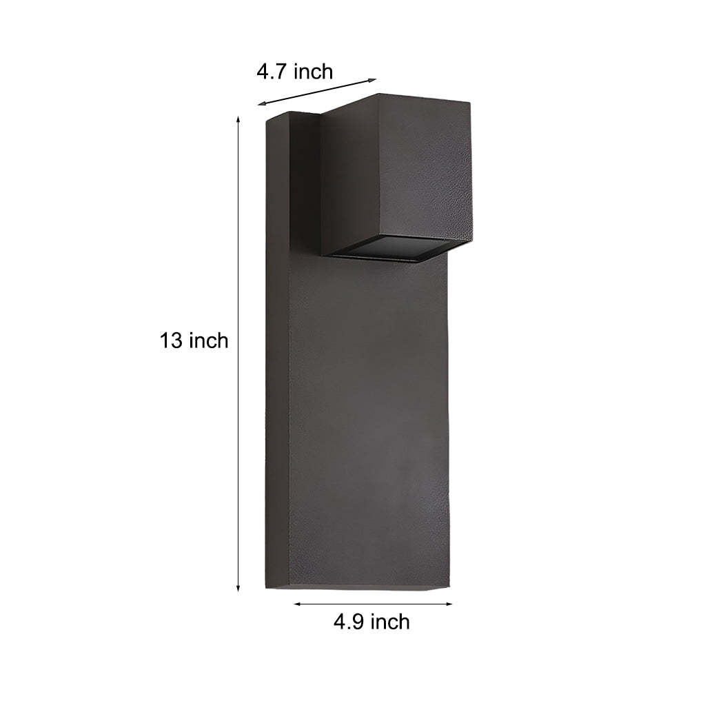 Square Waterproof LED Up and Down Lights Modern Outdoor Wall Lamp Wall Sconce Lighting-Lighom