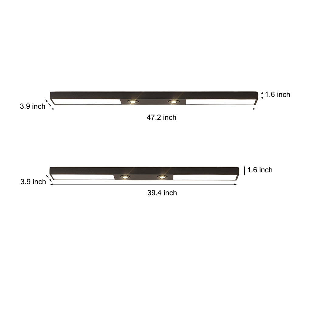 Rectangle Strip LED Black Modern Pendant